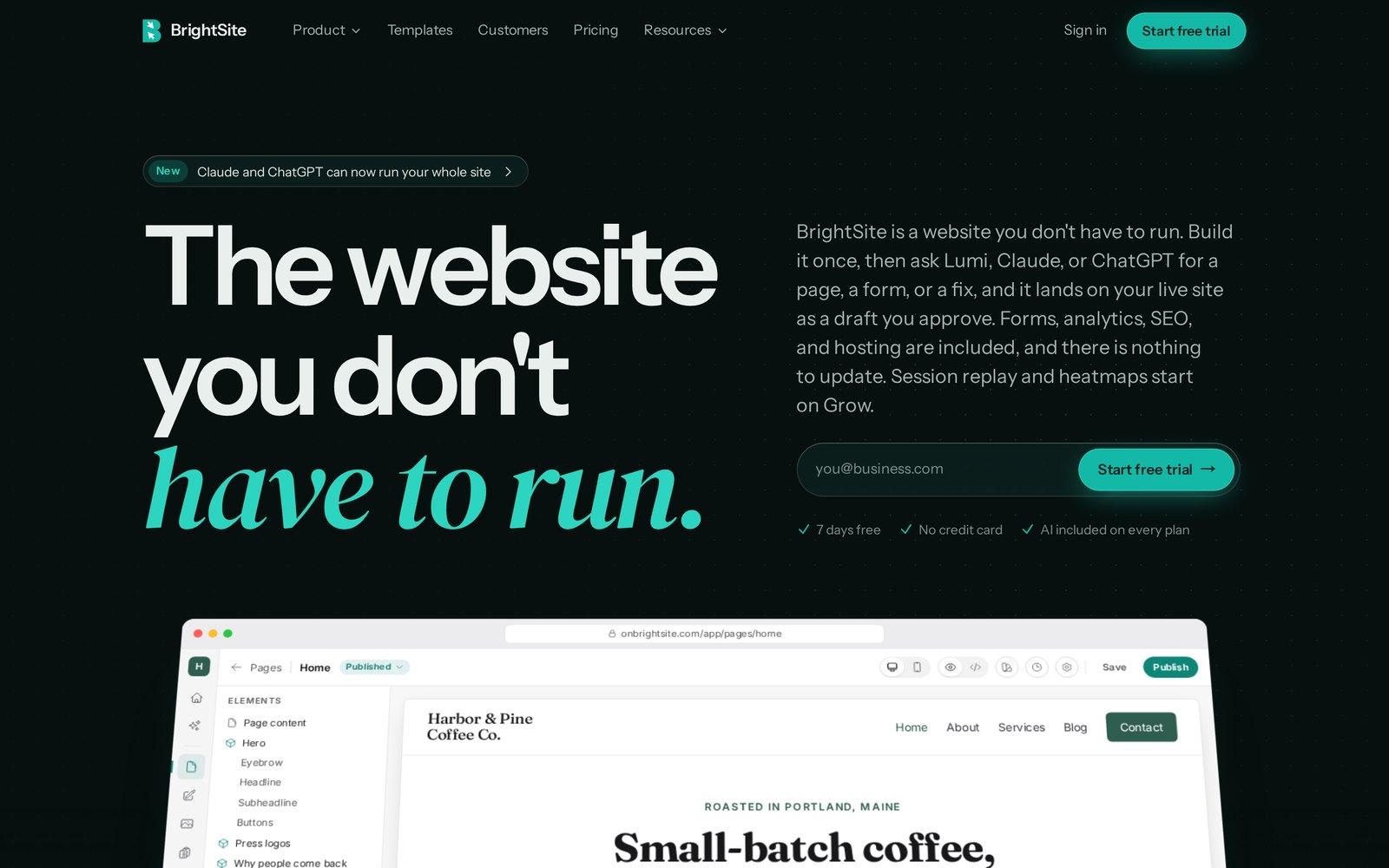 BrightSite website