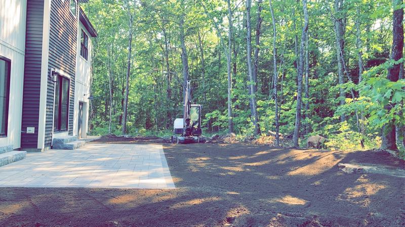 Lawn prep and finish grading in Maine