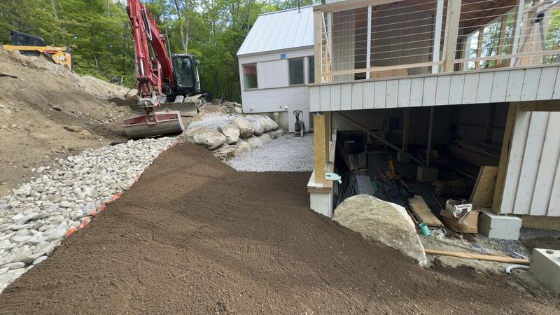 Hydroseed-ready lawn prep, Southern Maine