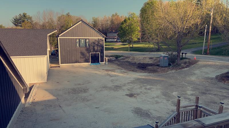 Finished crushed-stone driveway in Maine