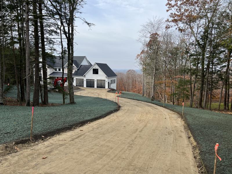 Gravel driveway construction in Southern Maine