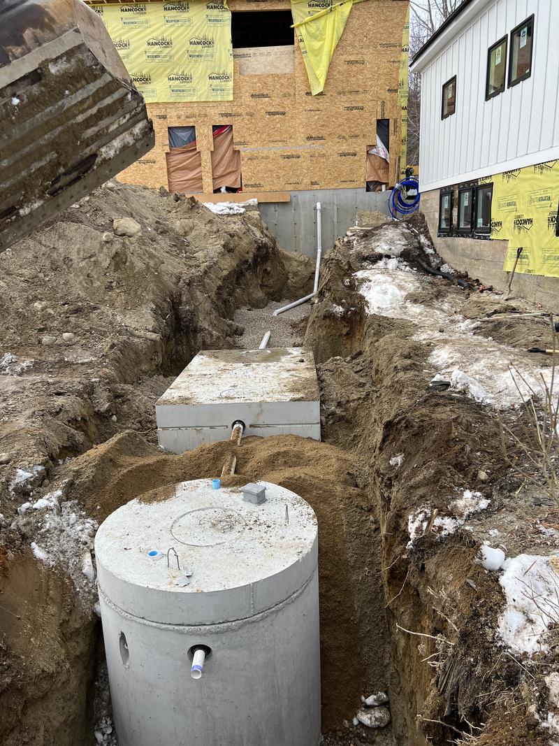 Septic system installation by Envy Excavation in Southern Maine
