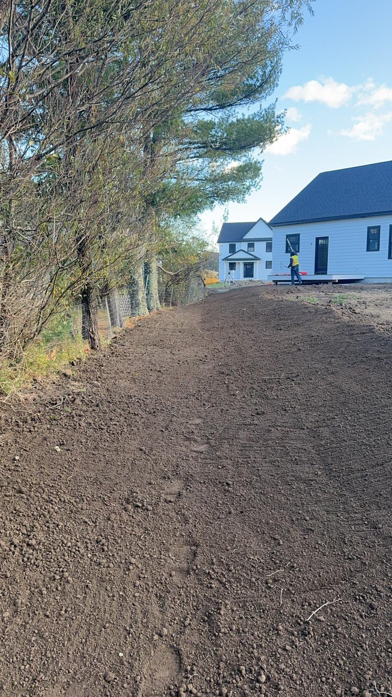 Loam spread and graded for seeding