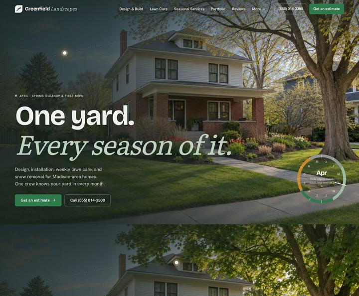 Greenfield Landscapes template, full page