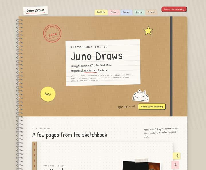 Juno Draws template, full page