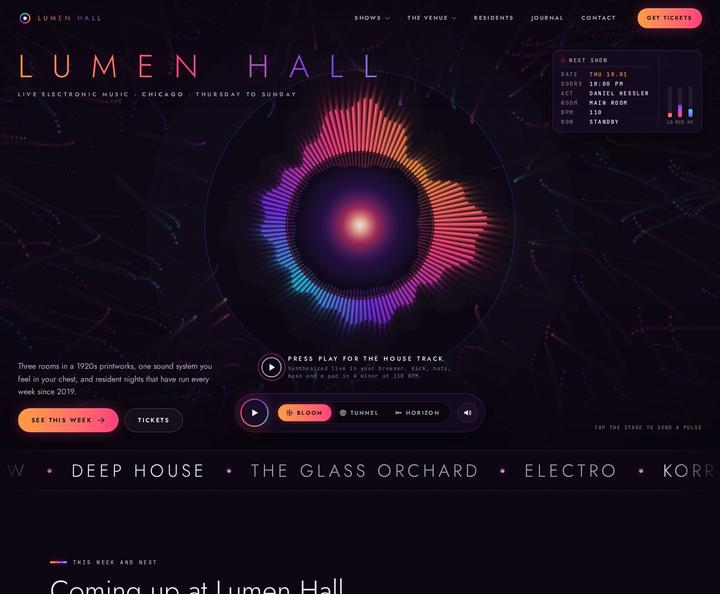 Lumen Hall template, full page