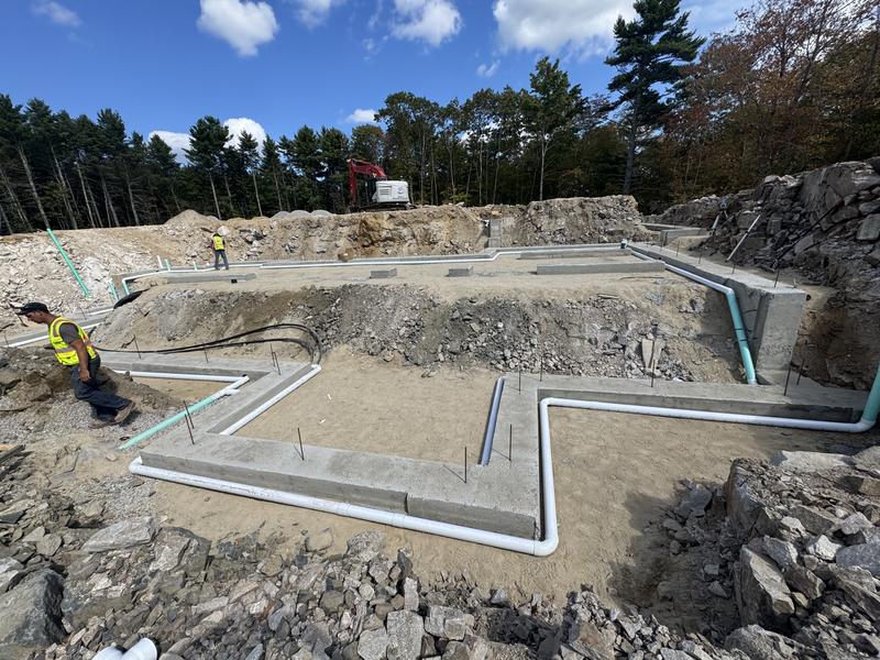 Footing dig for new home build in Maine
