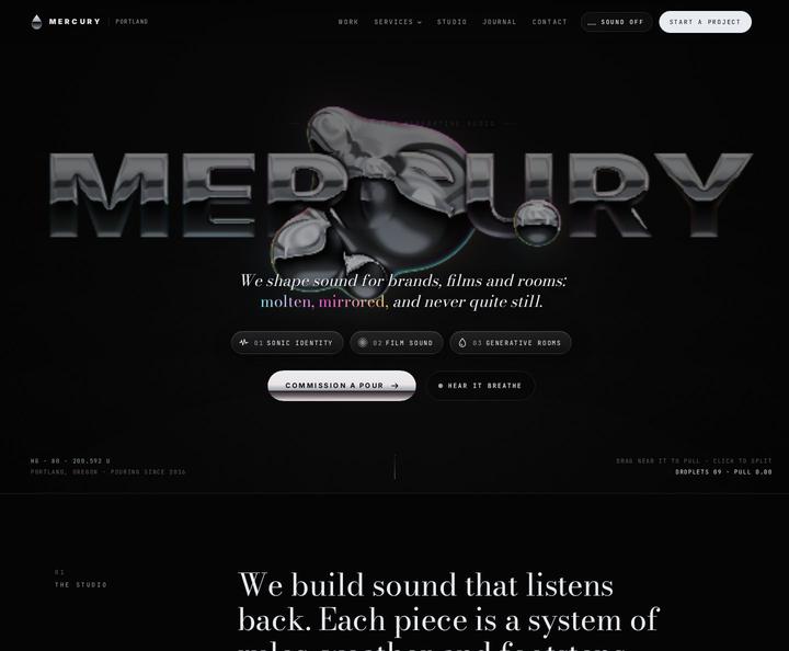 Mercury Studio template, full page
