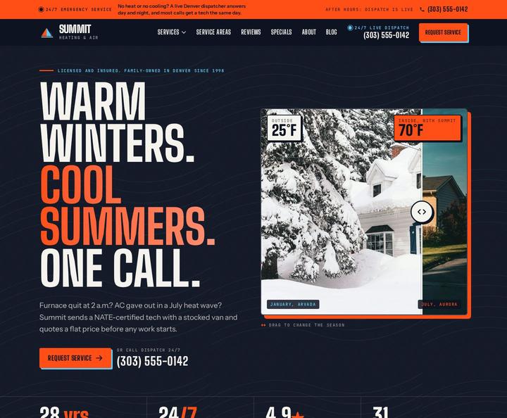 Summit Heating & Air template, full page