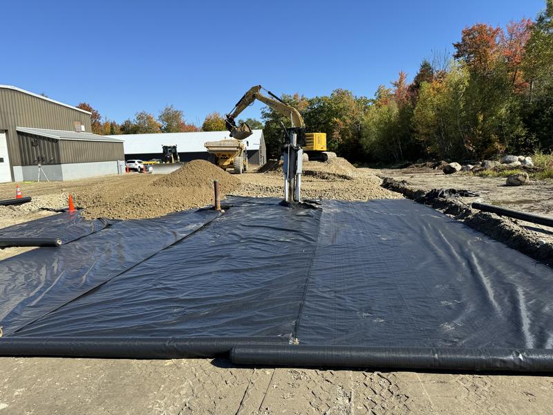 Compacted gravel base