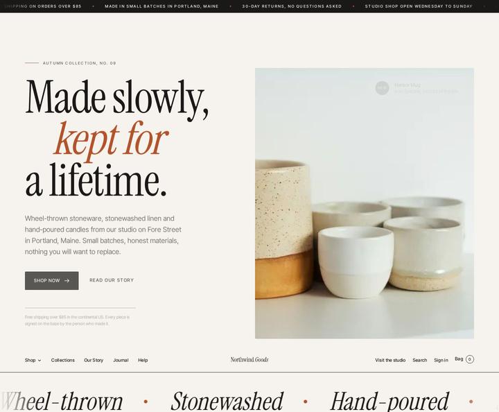 Northwind Goods template, full page