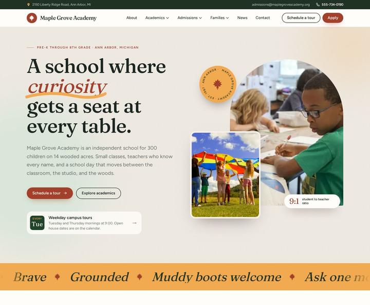 Maple Grove Academy template, full page