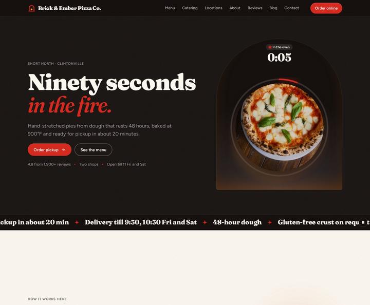 Brick & Ember Pizza Co. template, full page