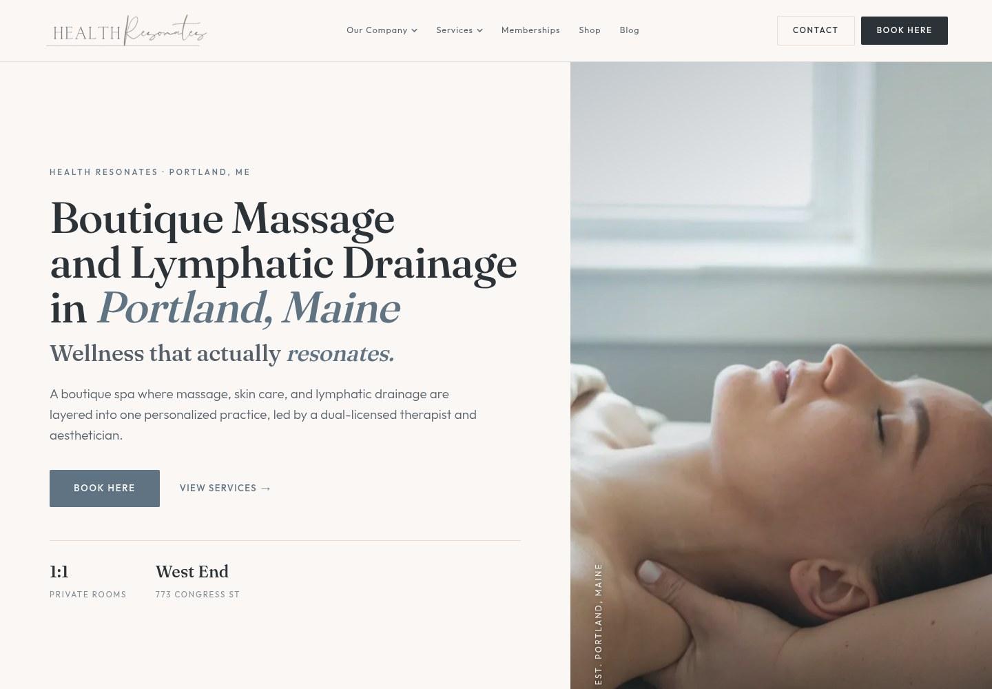 Health Resonates website designed by K Squared