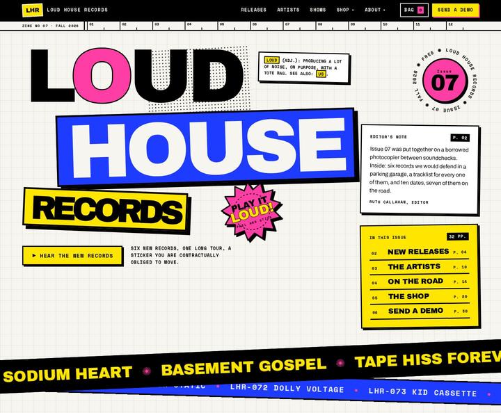 Loud House Records template, full page