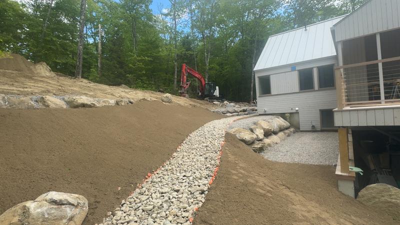 Loam spread and graded for seeding