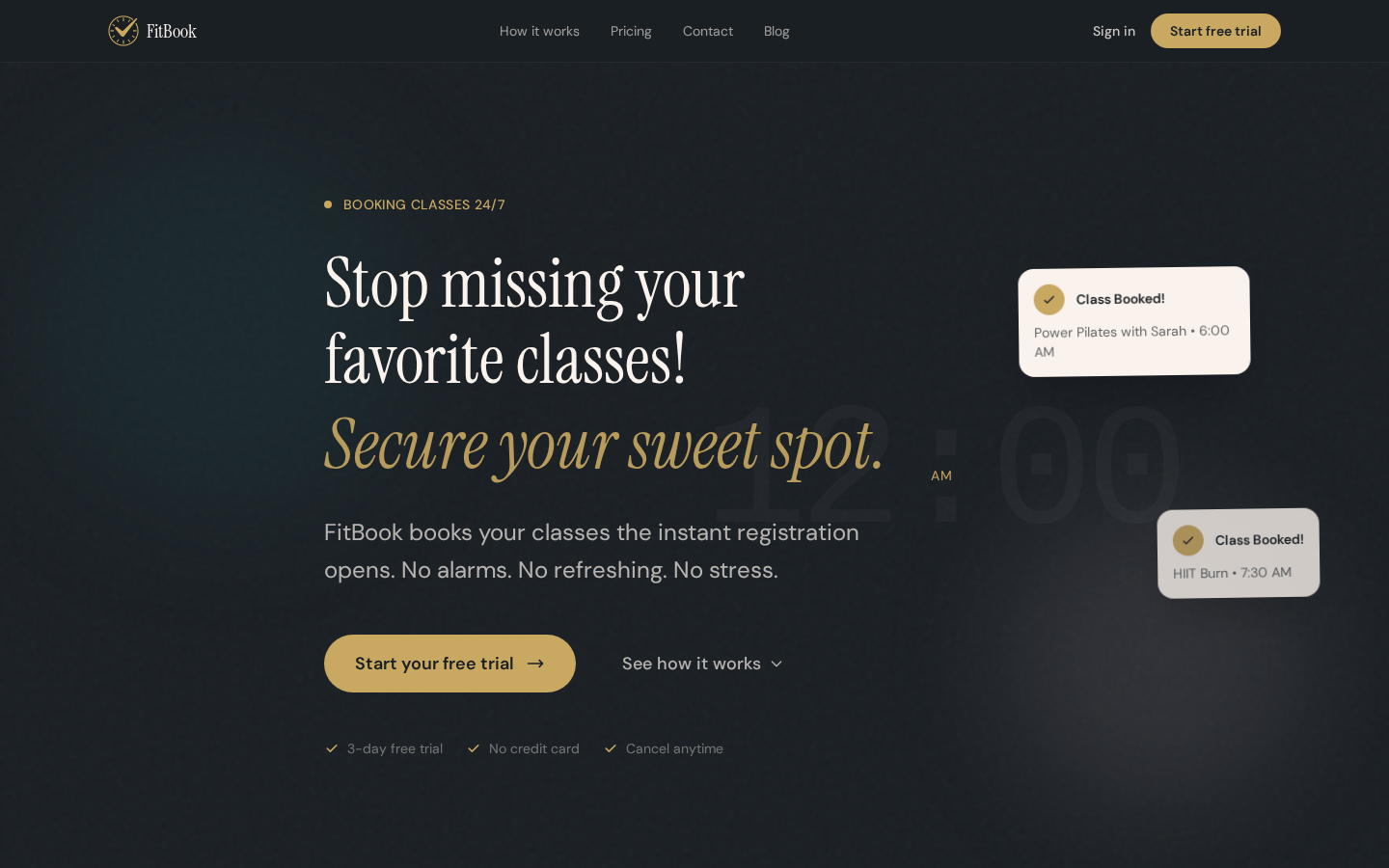 FitBook website screenshot