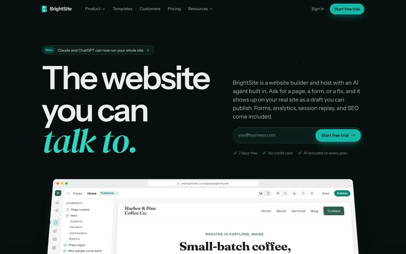 BrightSite website
