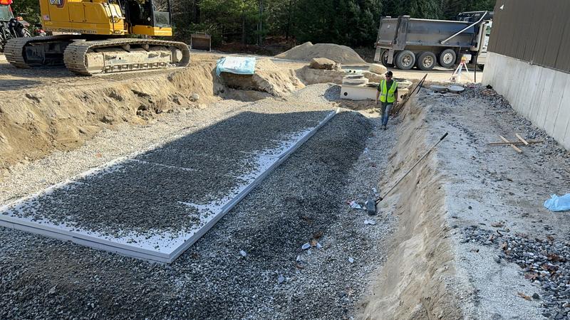 Compacted gravel base