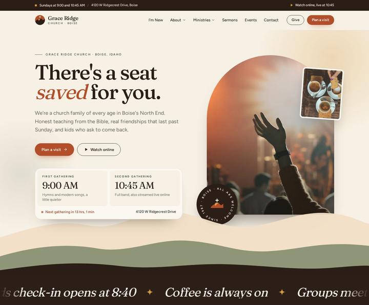Grace Ridge Church template, full page
