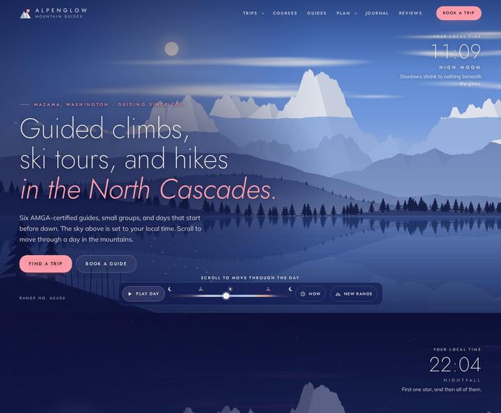 Alpenglow Mountain Guides template, full page