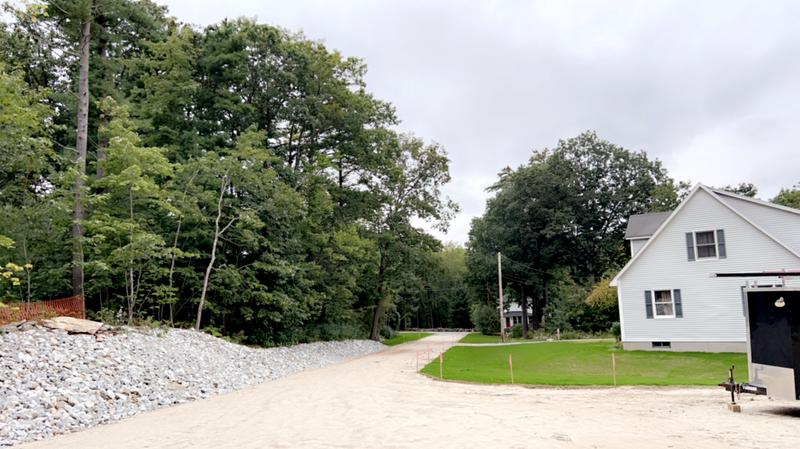Finished crushed-stone driveway in Maine