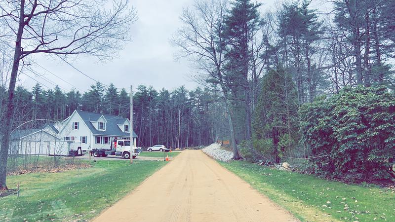 Gravel driveway construction in Southern Maine