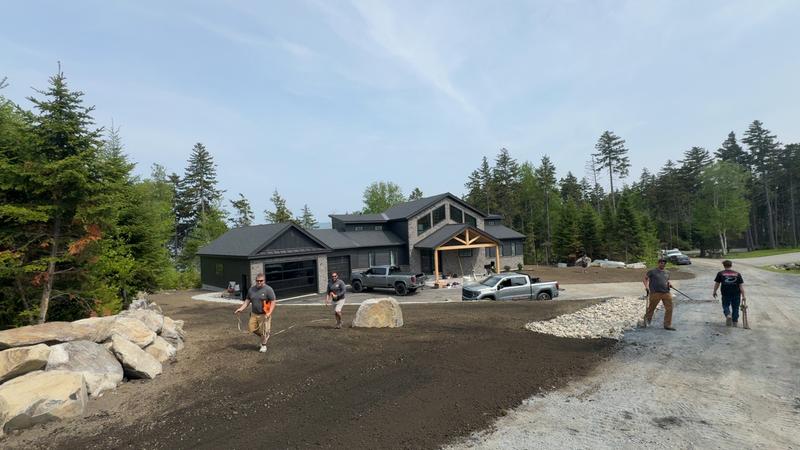 Lawn prep and finish grading in Maine
