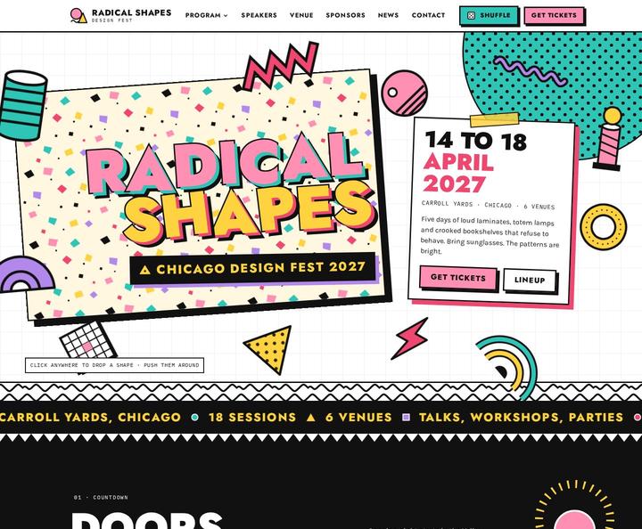 Radical Shapes template, full page