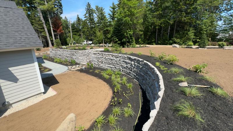 Stone wall construction in Southern Maine