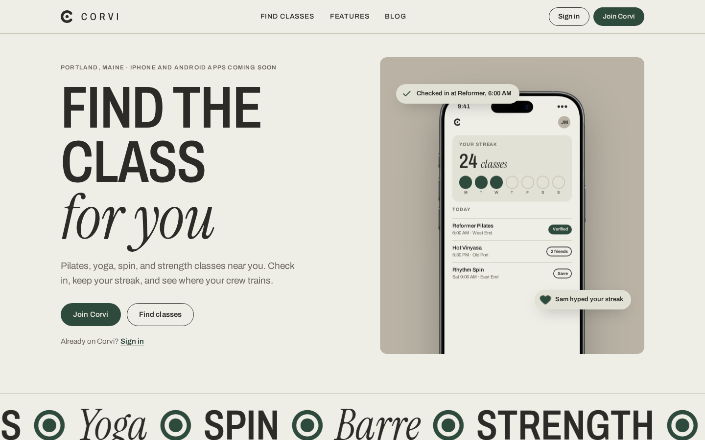 Corvi website screenshot