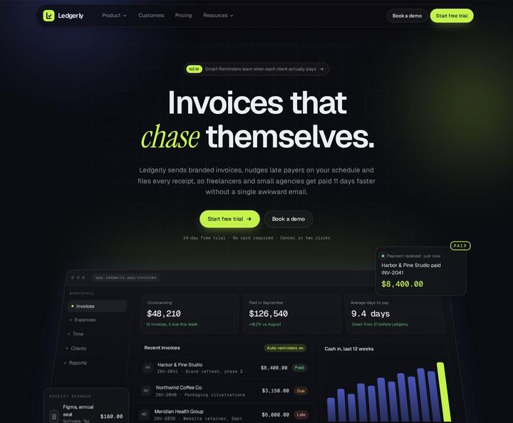 Ledgerly template, full page
