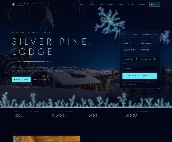Silver Pine Lodge template, full page