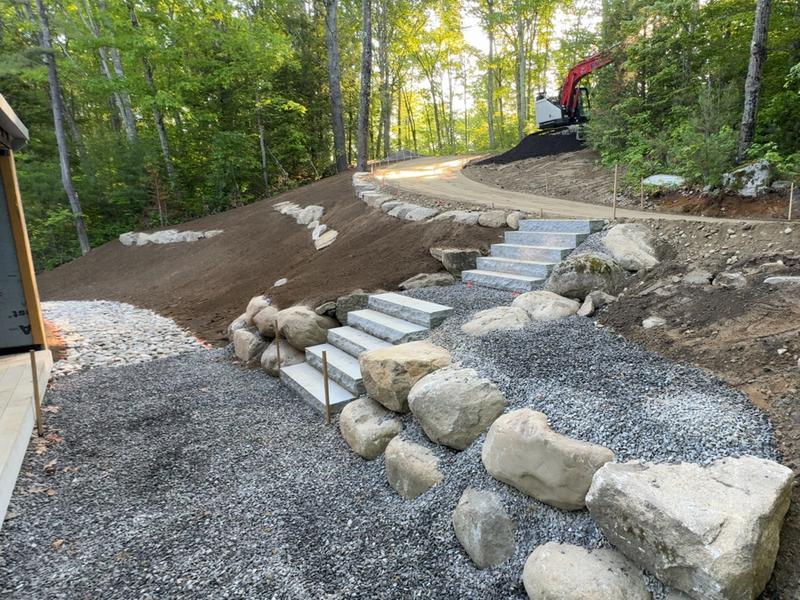Granite step installation