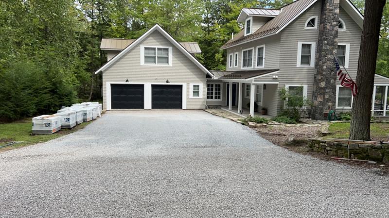 Gravel driveway construction in Southern Maine