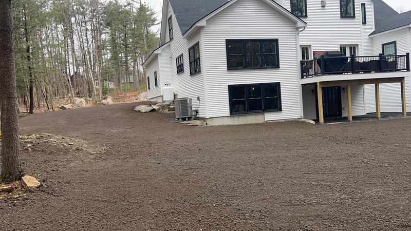 Loam spread and graded for seeding