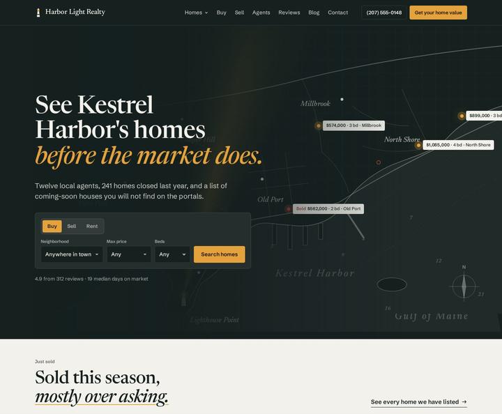 Harbor Light Realty template, full page