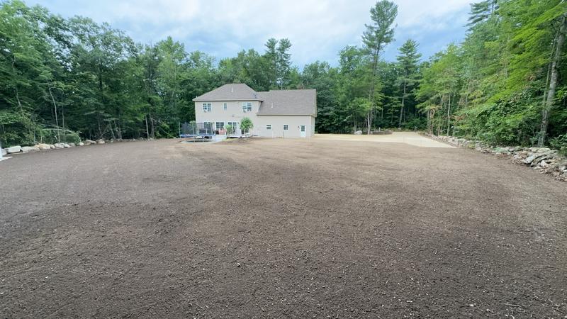 Loam spread and graded for seeding